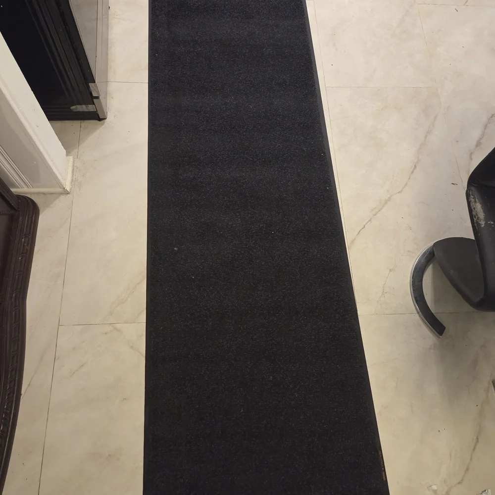 Black 3x9ft Non-Slip Runner Rug  Durable & Minimalist Entryway Mat